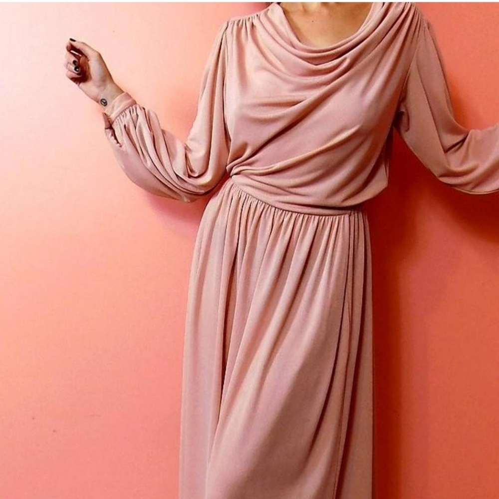 Gorgeous Pale Pink Vintage Maxi Dress